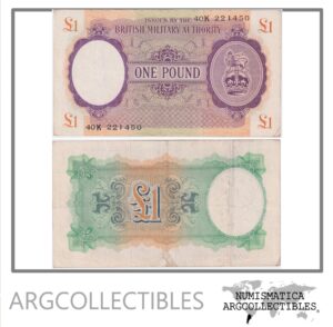 Inglaterra Billete 1 Pound 1943 P-M6 VF+ (British Military)