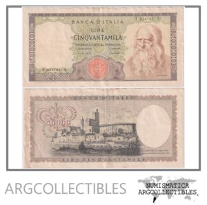 Italia Billete 50.000 Liras 1970 P-99b VF (Da Vinci)