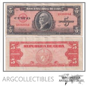 Cuba Billete 5 Pesos 1949 P-78a XF