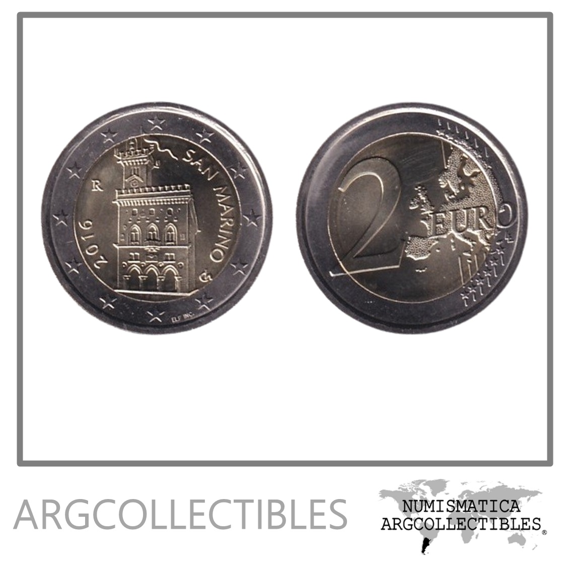 San Marino Moneda 2 Euros 2016 Bimetalica UNC