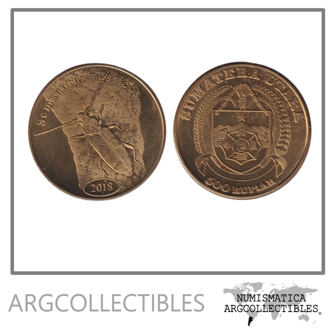Sumatra del Norte Moneda 500 Rupias 2018 Semanotas Russicus UNC