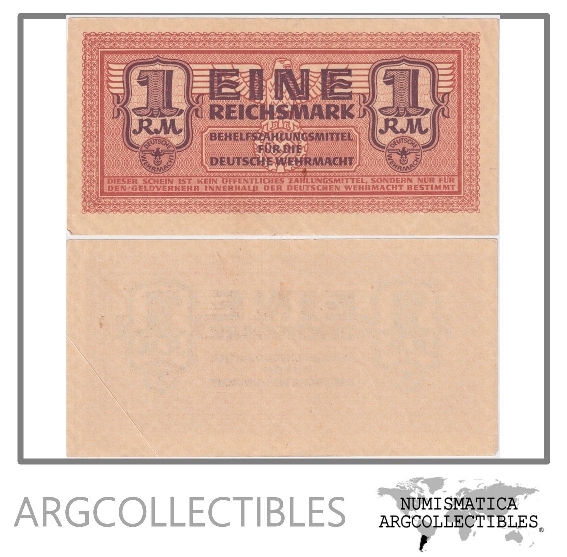 Alemania(Nazi) Billete 1 Marco 1942 P-M36 XF (Pago Militar)
