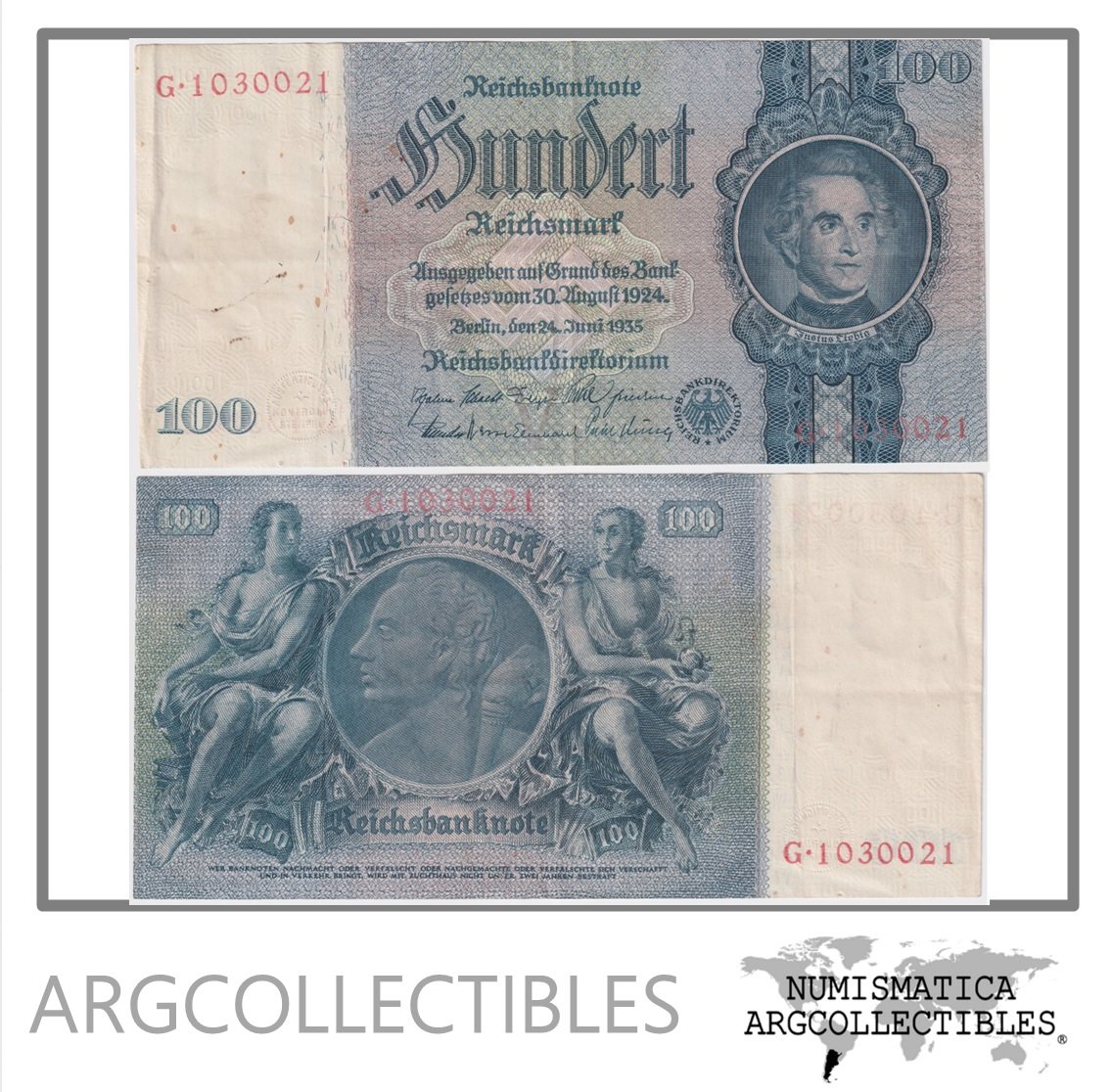 Alemania(Nazi) Billete 100 Marcos 1935 P-183 XF-