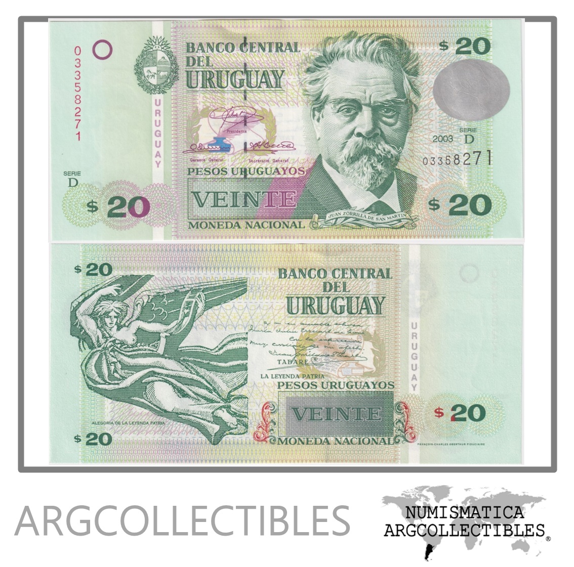 Uruguay Billete 20 Pesos 2003 P-83A UNC