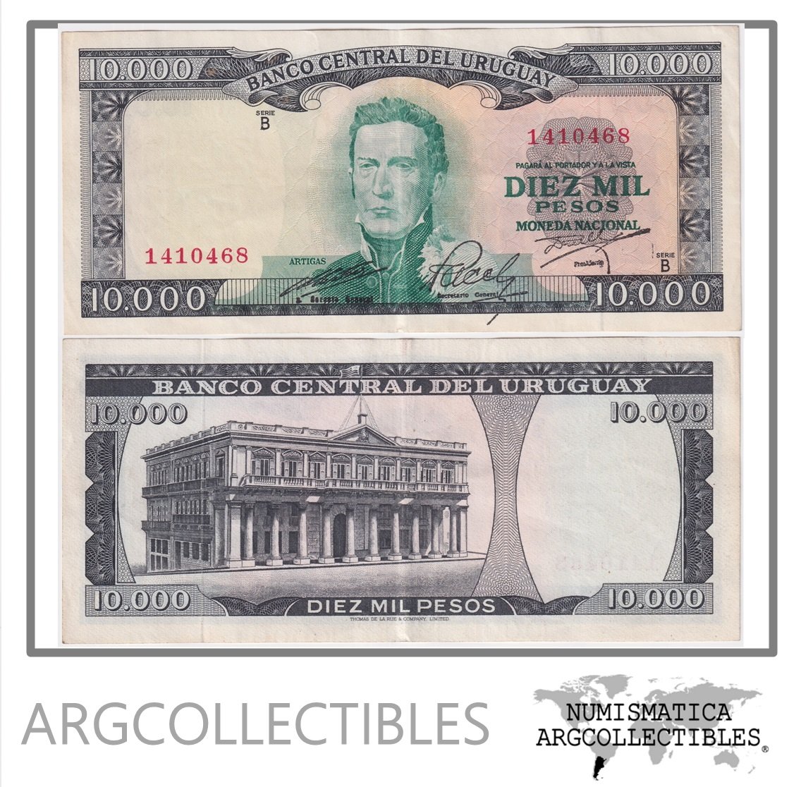 Uruguay Billete 10.000 Pesos 1967 P-51/CR-11B2 XF (Serie B)
