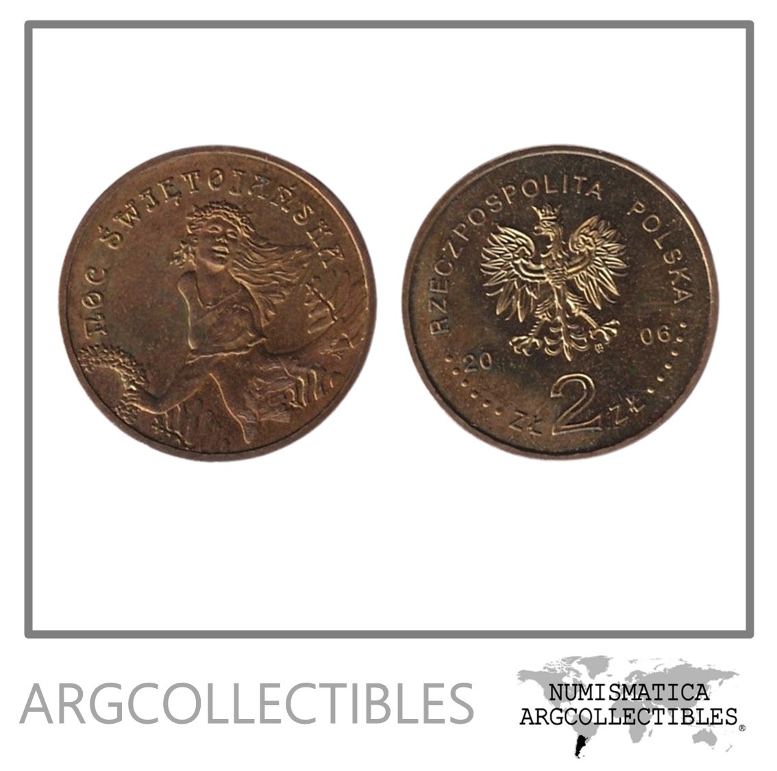 Polonia Moneda 2 Zlotych 2006 Dia de Ivan Kupala Laton Y#532 UNC