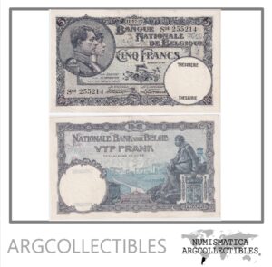 Belgica Billete 5 Francos 1927 P-97b XF