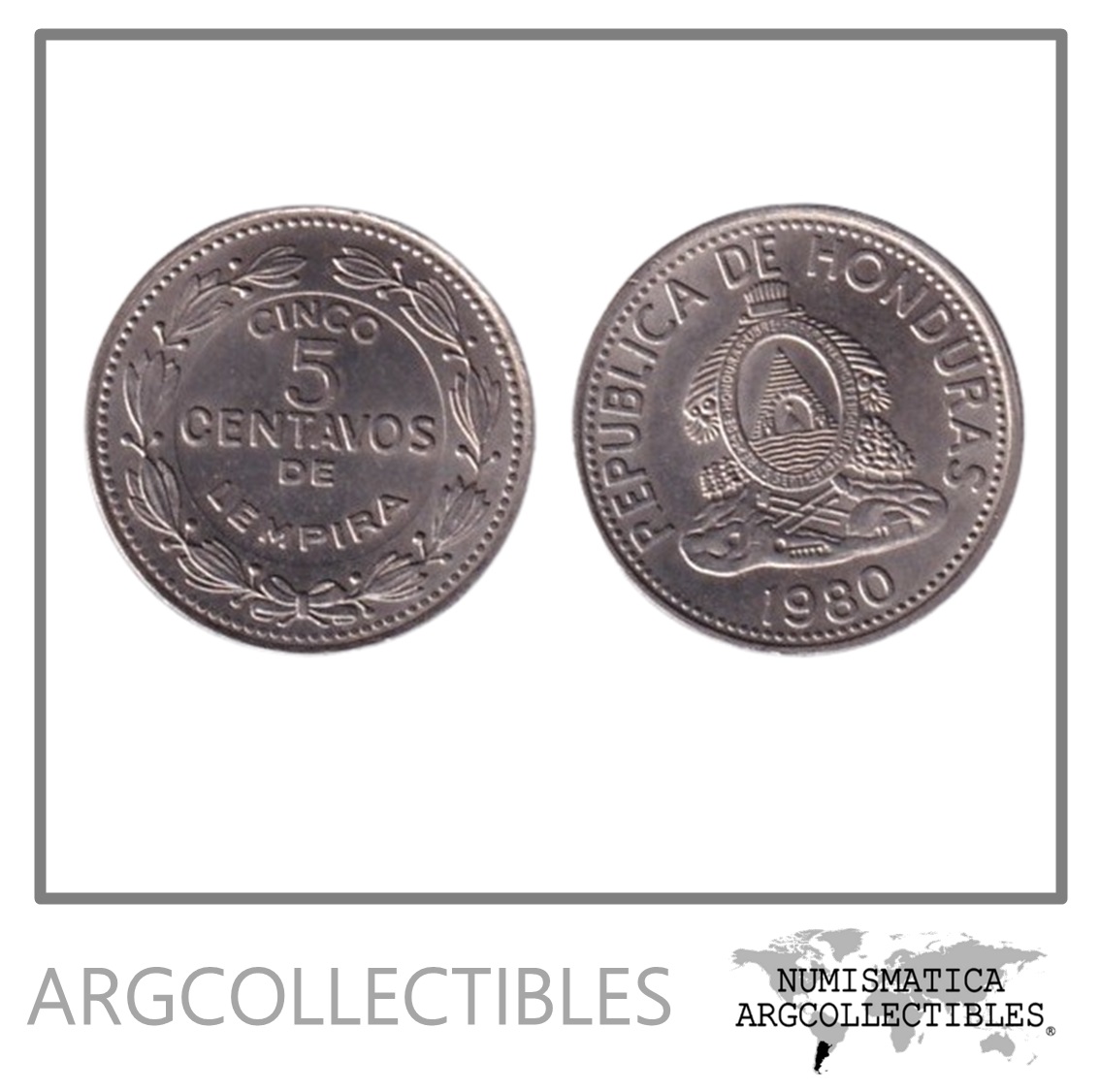 Honduras Moneda 5 Centavos 1980 Niquel KM-72 UNC