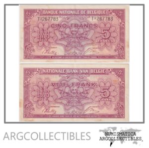 Belgica Billete 5 Francos 1943 P-121 XF+