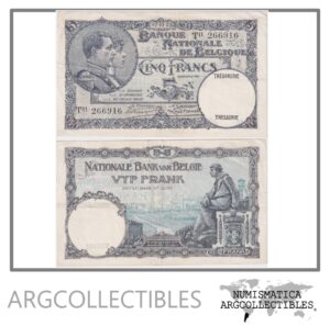 Belgica Billete 5 Francos 1929 P-97b VF+