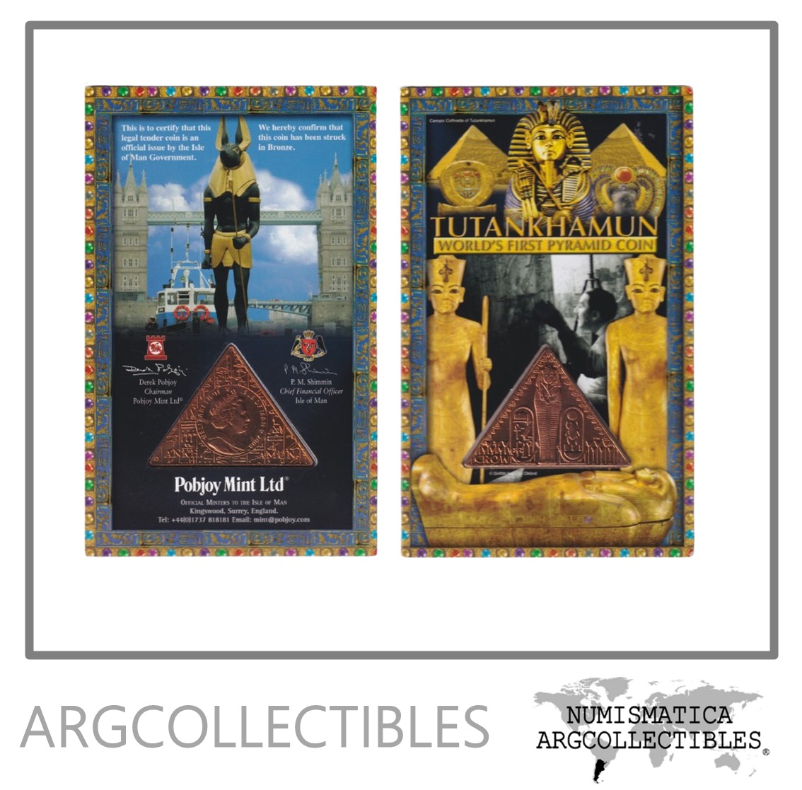 Isla de Man Blister Moneda 1 Crown 2008 Tutankamon-Sarcofago Bronce UNC