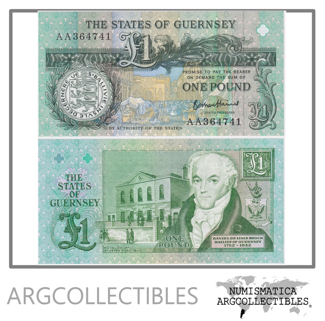 Guernsey Billete 1 Pound 2016 P-52d UNC