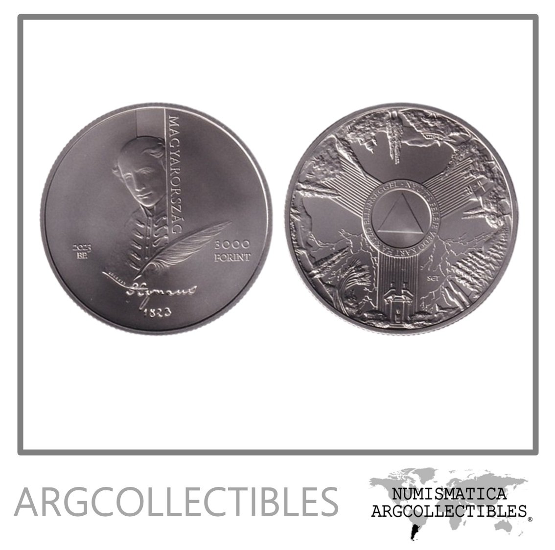 Hungria Moneda 3.000 Forint 2023 Niquel Himno Nacional Hungaro Himnusz UNC
