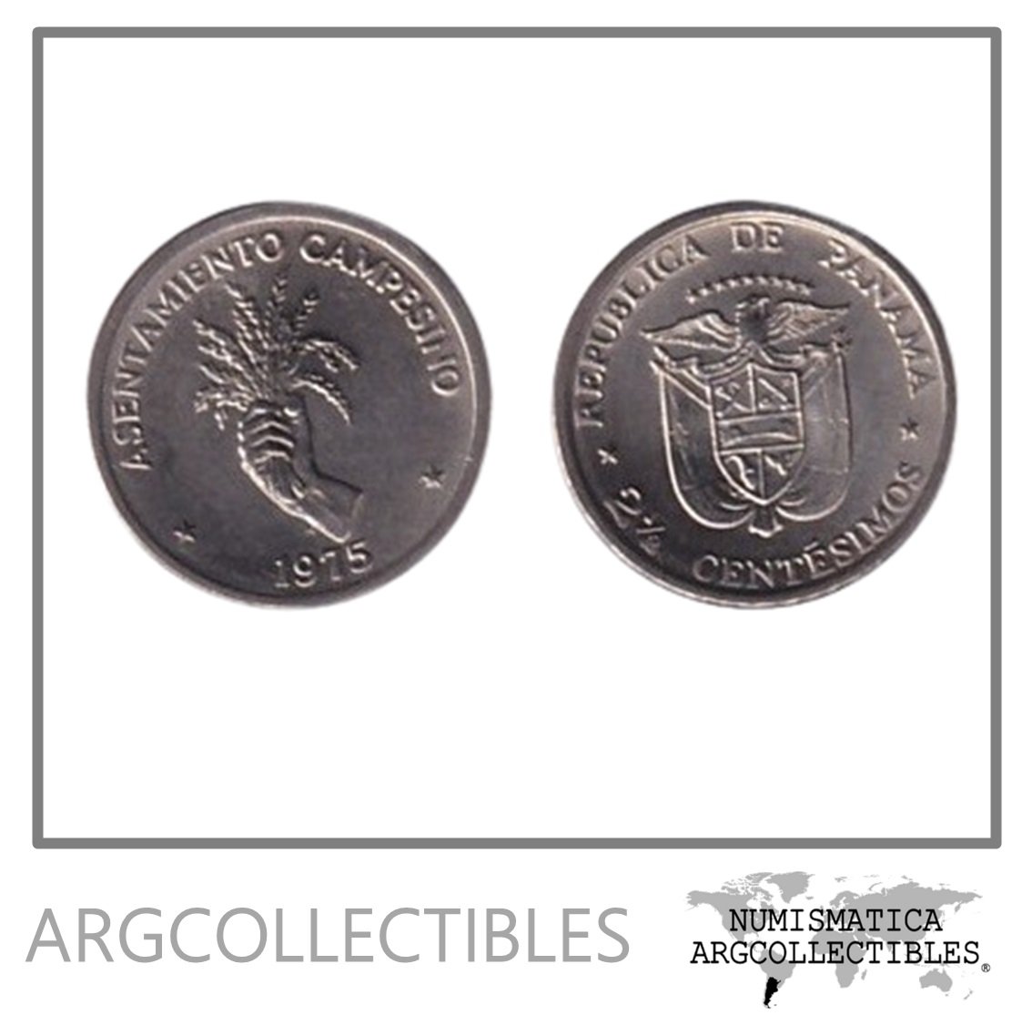 Panama Moneda 2 1/2 Centavos 1975 FAO KM-32 Niquel UNC