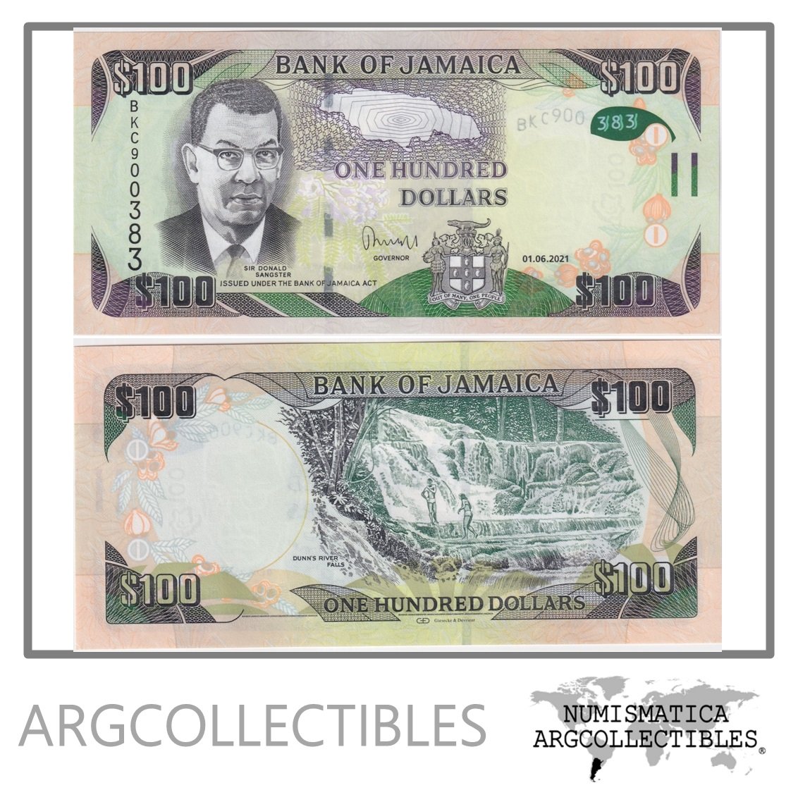 Jamaica Billete 100 Dolares 2021 P-95 UNC
