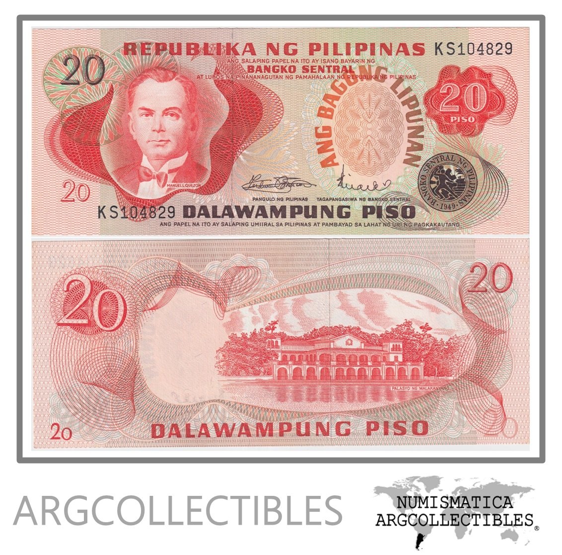 Filipinas Billete 20 Pisos 1962 P-162a UNC