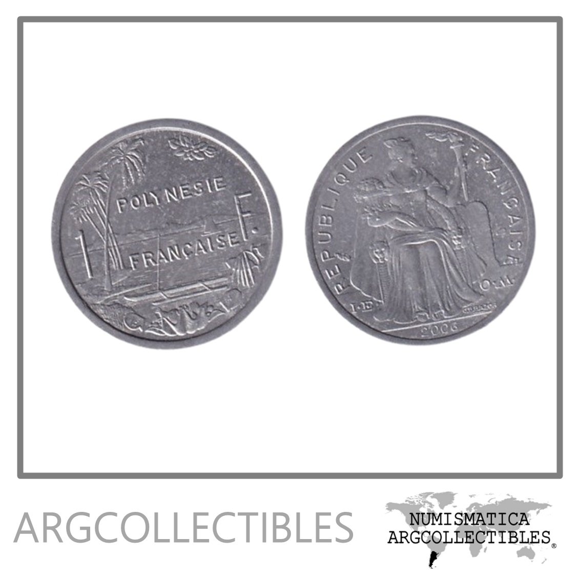 Polinesia Moneda 1 Franco 2006 Aluminio KM-11 UNC