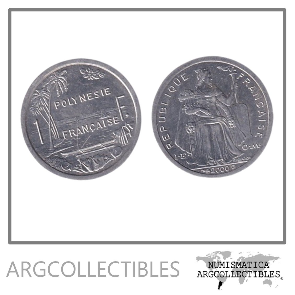 Polinesia Moneda 1 Franco 2000 Aluminio KM-11 UNC