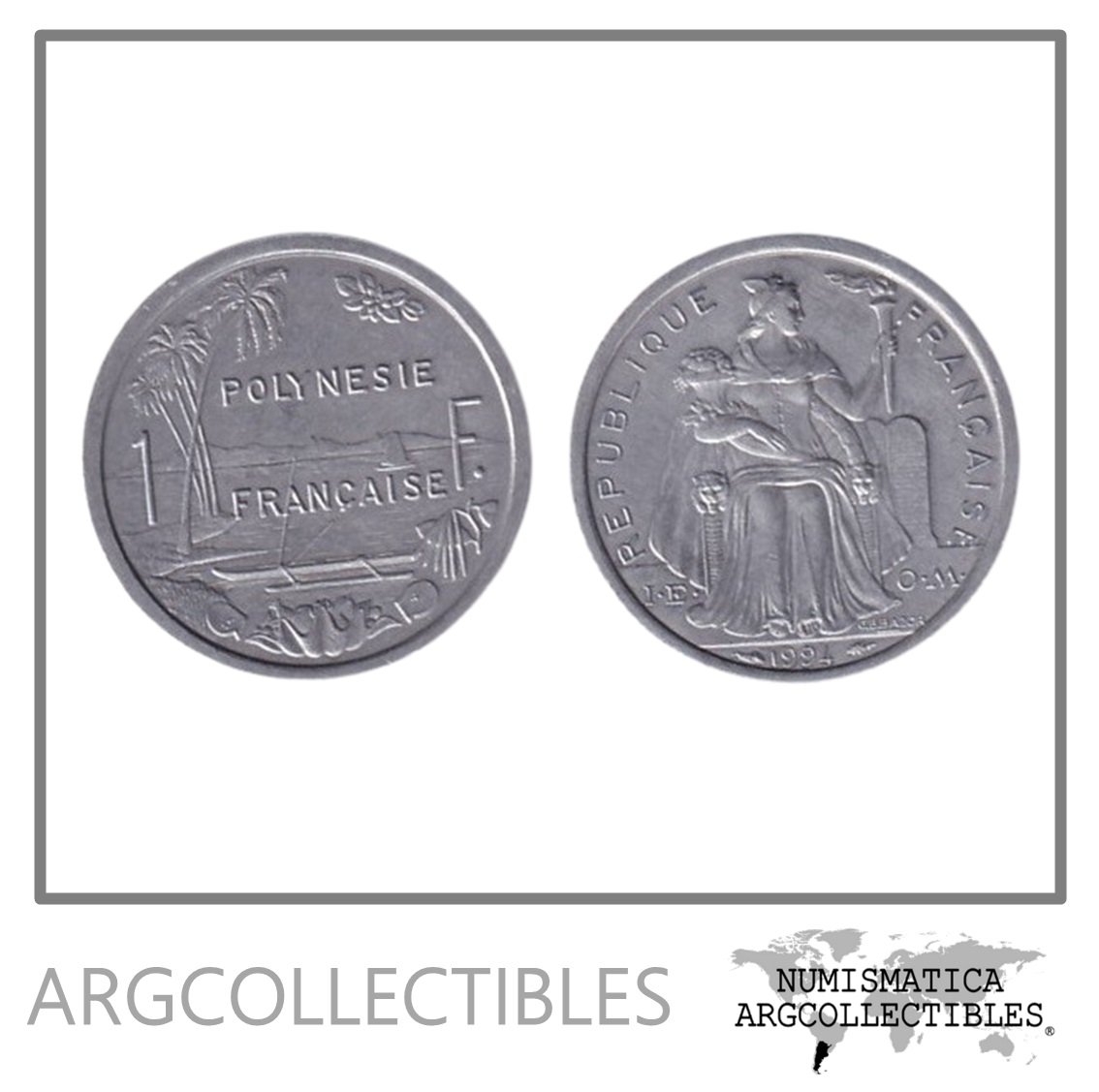 Polinesia Moneda 1 Franco 1994 Aluminio KM-11 UNC