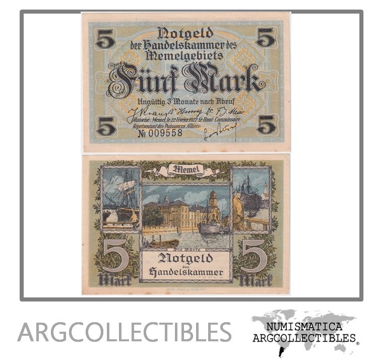 Memel Billete 5 Marcos 1922 P-4 AU