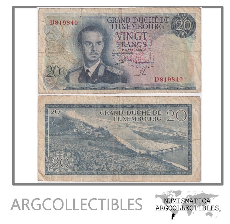 Luxemburgo Billete 20 Francos 1966 P-54 F