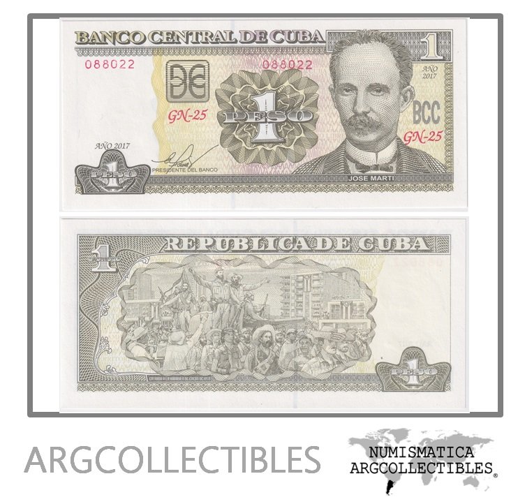 Cuba Billete 1 Peso 2017 P-128 UNC