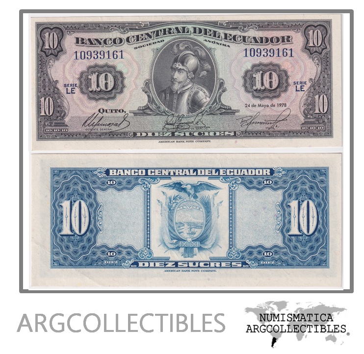Ecuador Billete 10 Sucres 1978 P-109 XF+