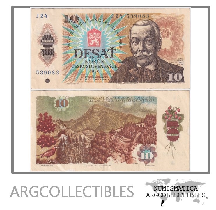 Checoslovaquia Billete 10 Korun 1986 P-94 XF