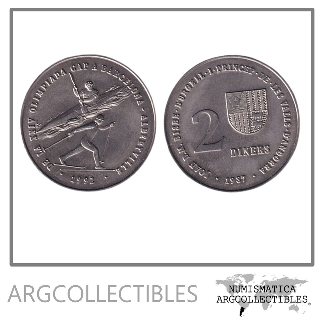 Andorra Moneda 2 Diners 1987 Juegos Olimpicos Niquel KM-46 AU