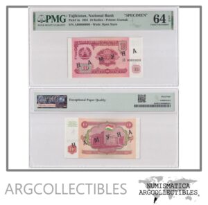 Tajikistan Billete 10 Rublos 1994 P-3s UNC (Specimen)