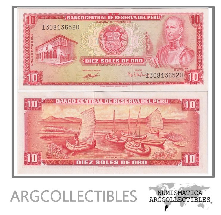 Peru Billete 10 Soles 1972 P-100c UNC