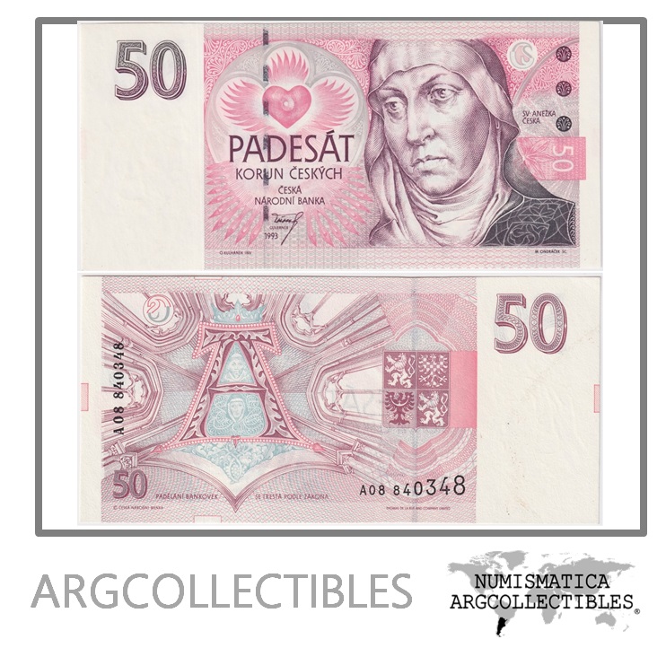 Republica Checa Billete 50 Korun 1993 P-4a UNC