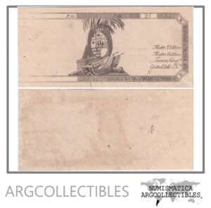 Italia (Reino de Cerdeña) Billete 25 Liras 1792 P-S-126 UNC (Proof)