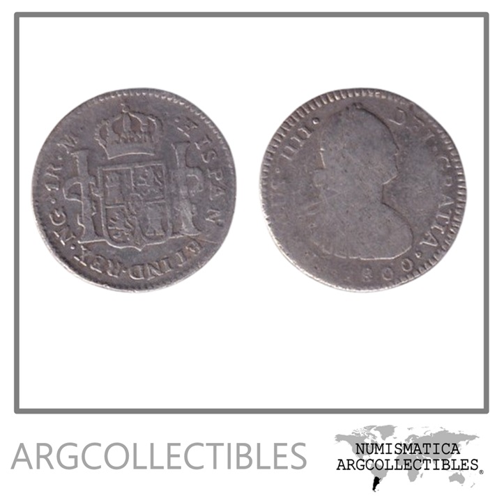 Guatemala Moneda 1 Real 1800 NGM Plata KM-54 F+