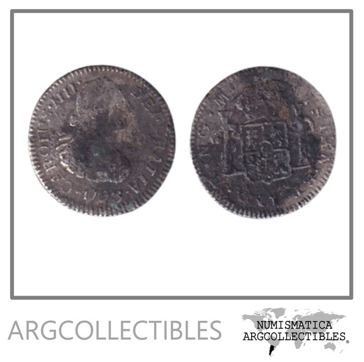 Guatemala Moneda 1/2 Real 1793 NGM Plata KM-50 F