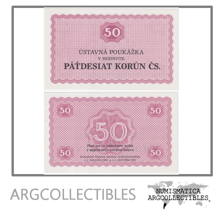 Checoslovaquia Billete 50 Korun 1981 Campo de Prisioneros UNC
