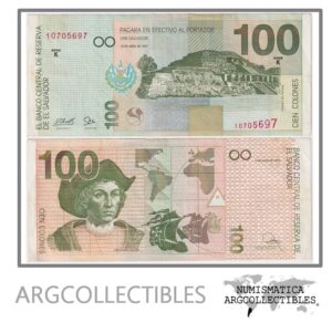 El Salvador Billete 100 Colones 1997 P-151a XF+ (Serie K)
