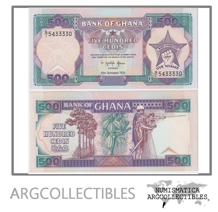 Ghana Billete 500 Cedis 1991 P-28 UNC