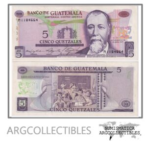 Guatemala Billete 5 Quetzales 1977 P-60b UNC