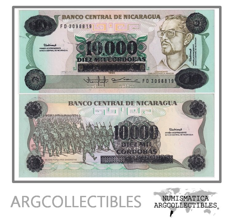Nicaragua Billete 10.000 Cordobas 1989 P-158 UNC