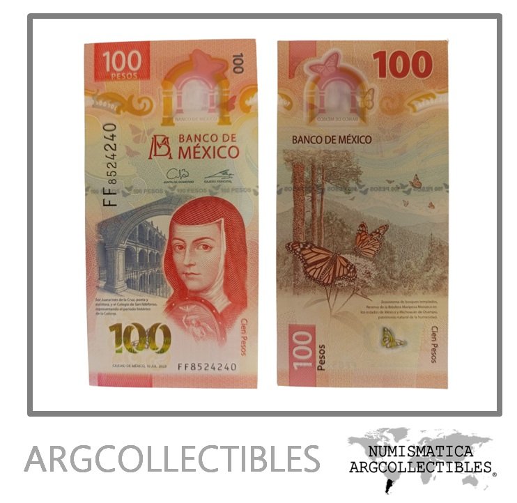 Mexico Billete 100 Pesos 2023 P-134 UNC (Polimero)