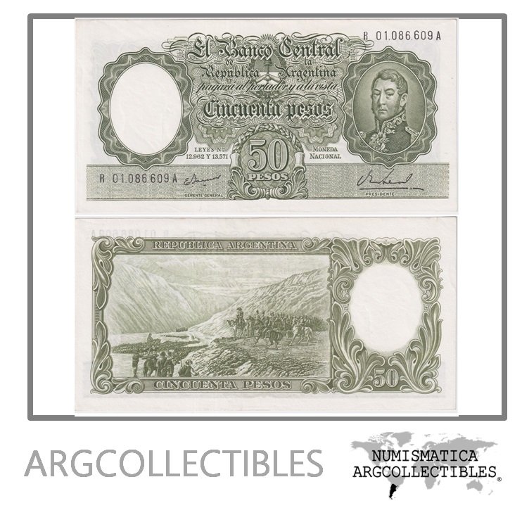 Argentina Billete 50 Pesos 1968 P-271d/BOT-2026 AU (Reposicion)