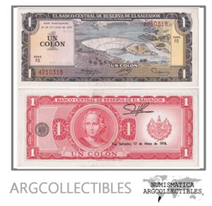 El Salvador Billete 1 Colon 1976 P-123 AU (Serie FO)
