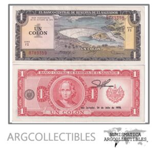 El Salvador Billete 1 Colon 1976 P-123 AU (Serie FS)