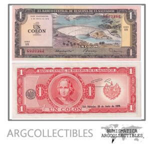 El Salvador Billete 1 Colon 1979 P-125b UNC (Serie VH)
