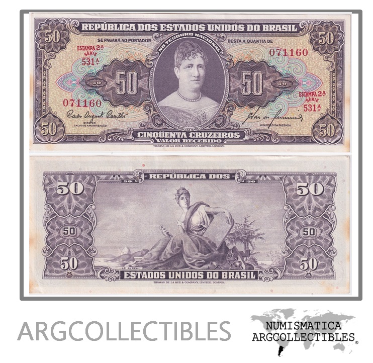 Brasil Billete 50 Cruzeiros 1960 P-161c AU