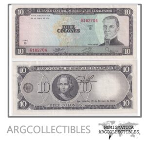 El Salvador Billete 10 Colones 1976 P-118 XF (Serie IG)