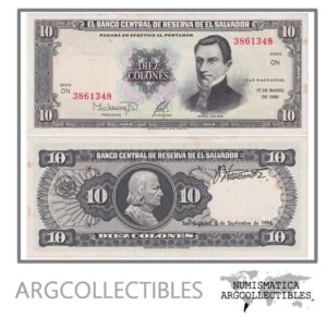 El Salvador Billete 10 Colones 1988 P-135B AU (Serie ON)
