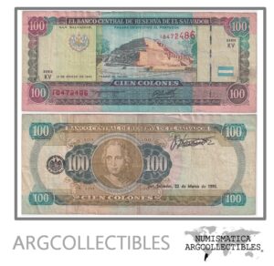 El Salvador Billete 100 Colones 1993 P-140 VF (Serie KV)