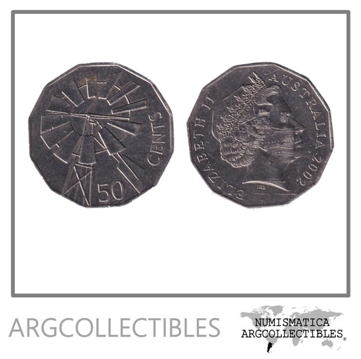 Australia Moneda 50 Centavos 2001 Centenario de la Federacion Niquel KM-491.1 AU
